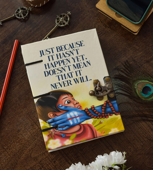 Handmade Printed Cardboard Journal Diary with Buckle Lock Unruled 200 Pages Notepad Personal Diaries for Men and Women -1