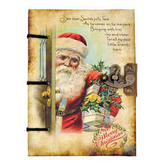 Handmade Printed Cardboard Journal Diary with Buckle Lock Unruled 200 Pages Notepad Personal Diaries for Men and Women -1