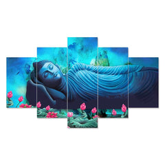 Set of Five MDF Framed 3D Wall Painting for Home Decoration, Big Size Painting for Living Room, Bedroom (17x30 inches)WE 1