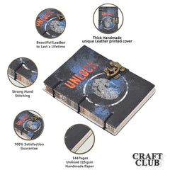 Handmade Printed Cardboard Journal Diary with Buckle Lock Unruled 200 Pages Notepad Personal Diaries for Men and Women -1