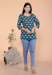 Women's Short Kurti Tops for Jeans | Stylish Rayon Kurta for Girls | Trendy Ethnic Short Kurta for Daily & Office Wear PR6