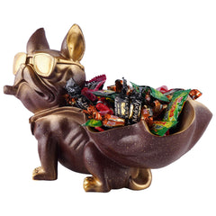 Decoration Cool Dog Showpiece With Plate for Home Decor Item | Kitchen,Bedroom,Office,Dinning Table Decorative Item (Black)