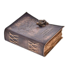 Genuine Leather Diary | Vintage Handmade Leather Journal | Premium Antique LOCK Closure | 200 Handmade Deckle Edge Antique Pages -1