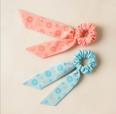 Floral Premium Satin Scrunchie (1 pc)