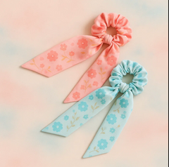 Floral Premium Satin Scrunchie (1 pc)