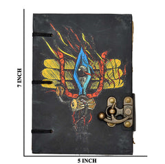 Handmade Printed Cardboard Journal Diary with Buckle Lock Unruled 200 Pages Notepad Personal Diaries for Men and Women -1