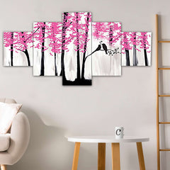 Set of Five MDF Framed 3D Wall Painting for Home Decoration, Big Size Painting for Living Room, Bedroom (24x50 inches)DR 48