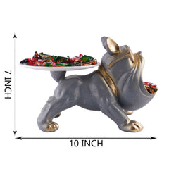 Decorative Bulldog Figurines,Dog Statues for Home Decor, Collectible Animal Figurines, Gifts for Dog Lovers, Home Decor & Showpiece (Grey)