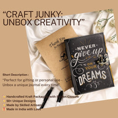 Vintage Leather Journal Diary with Quote Print