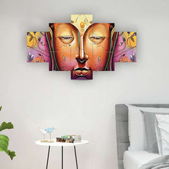 Set of Five MDF Framed 3D Wall Painting for Home Decoration, Big Size Painting for Living Room, Bedroom (17x30 inches)WE 1