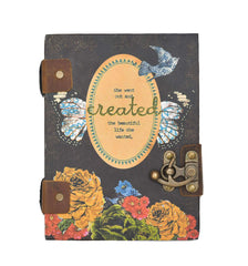 Handmade Printed Cardboard Journal Diary with Buckle Lock Unruled 200 Pages Notepad Personal Diaries for Men and Women -1