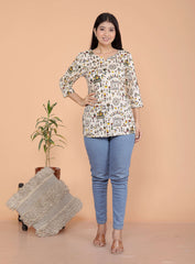 Women's Short Kurti Tops for Jeans | Stylish Rayon Kurta for Girls | Trendy Ethnic Short Kurta for Daily & Office Wear PR34