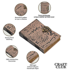 Genuine Leather Diary | Vintage Handmade Leather Journal | Premium Antique String Closure | 200 Handmade Deckle Edge Antique Pages -1
