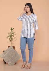 Women's Short Kurti Tops for Jeans | Stylish Rayon Kurta for Girls | Trendy Ethnic Short Kurta for Daily & Office Wear PR38