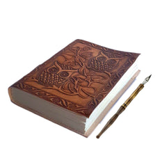 Vintage Handmade Genuine Leather Journal | Premium Antique button Closure | 200 Handmade White Pages -1