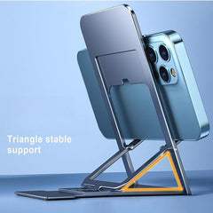 Foldable Adjustable Phone & Tablet Holder, Foldable and Portable Tabletop Mobile Stand with Stable Base, Ideal Mobile Holder for Smartphones,Tablets