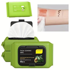 60 Pcs Avocado Makeup Remover Wipes