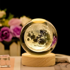 Crystal Ball Astronomy Night Lamp (Random), Luminous Clear Sculpture Round Astronomy Ball Night