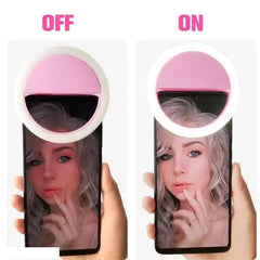 Mini Mobile Selfie Ring Light, Portable LED Ring Selfie Light for All Smartphones, Tablets Enhancing Ring Light with 3 Level of Brightness for Photography Video Calling