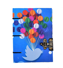 Handmade Printed Cardboard Journal Diary with Buckle Lock Unruled 200 Pages Notepad Personal Diaries for Men and Women -1