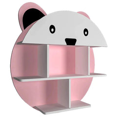Cute Little Panda Shape Wooden Wall Storage Shelf for Kids