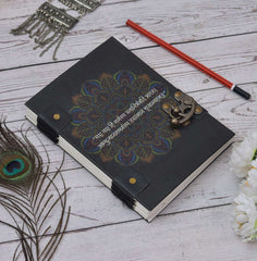 Handmade Printed Cardboard Journal Diary with Buckle Lock Unruled 200 Pages Notepad Personal Diaries for Men and Women -1