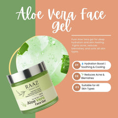 Raaz Pure Aloe Vera Face Gel – Hydrating & Soothing Skin Care Gel