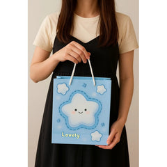 Cute Blue Bag with Star Design – 'Lucky' Printed – Ideal for Birthdays, Baby Showers & Special Occasions