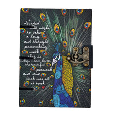 Handmade Printed Cardboard Journal Diary with Buckle Lock Unruled 200 Pages Notepad Personal Diaries for Men and Women -1