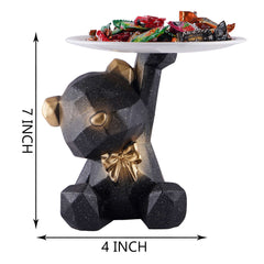 Decoration Cool Bear Showpiece for Home Shelves Decor Item, Home Kitchen Decor,Office Decor,Resin, Multifunctional,Phone,Wallets-Unique Shelf & Tabletop Decoration (Grey)