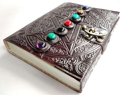 Leather Journal Diary with metal lock vintage Journal handmade 200 pages white unruled|travel Diary|personal journal -1