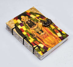 Handmade Printed Cardboard Journal Diary with Buckle Lock Unruled 200 Pages Notepad Personal Diaries for Men and Women -1