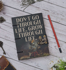 Handmade Printed Cardboard Journal Diary with Buckle Lock Unruled 200 Pages Notepad Personal Diaries for Men and Women -1