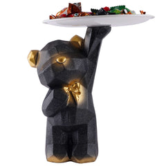Decoration Cool Bear Showpiece for Home Shelves Decor Item, Home Kitchen Decor,Office Decor,Resin, Multifunctional,Phone,Wallets-Unique Shelf & Tabletop Decoration (Grey)