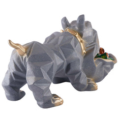 Decorative Bulldog Figurines,Dog Statues for Home Decor, Collectible Animal Figurines, Gifts for Dog Lovers, Home Decor & Showpiece (Grey)