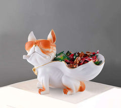 Decorative Bulldog Figurines,Dog Statues for Home Decor, Collectible Animal Figurines, Gifts for Dog Lovers, Home Decor & Showpiece (Grey)