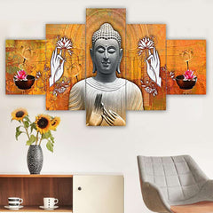 Set of Five MDF Framed 3D Wall Painting for Home Decoration, Big Size Painting for Living Room, Bedroom (17x30 inches)WE 1
