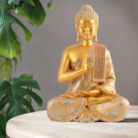 Gautam Buddha Statue Showpiece Idol Figurine for Feng Sui, Vastu, Home Decor, Office, Diwali, Gifting, Living Room, Bedroom, Study Table -27