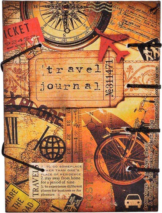 Handmade Printed Cardboard Journal Diary with Buckle Lock Unruled 200 Pages Notepad Personal Diaries for Men and Women -1