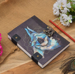 Handmade Printed Cardboard Journal Diary with Buckle Lock Unruled 200 Pages Notepad Personal Diaries for Men and Women -1
