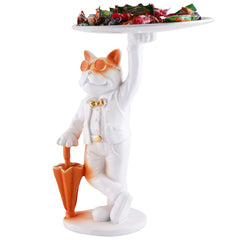 Cool Taddy Bear Showpiece for Home Decorative Showpiece | Taddy Bear with Paltter Statue for Home Decor Showpiece | Home Kitchen Decor | Office Decorative Item (White)