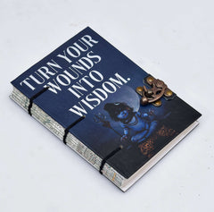 Handmade Printed Cardboard Journal Diary with Buckle Lock Unruled 200 Pages Notepad Personal Diaries for Men and Women -1