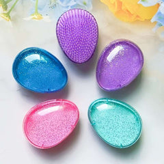 1pc Starry Egg-Shaped Hair Brush with Massage Combs, Portable and Durable ABS Plastic Handle, Plastic Bristles for Styling, Detangling, and Shaping Curly Hair (Random Colours)