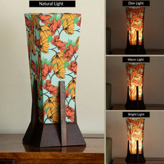 'Autumn Glow' Decorative Table Lamp In Mango Wood (36.8 Cm, Without Bulb, Handcrafted)