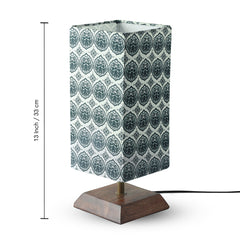 'Paisley-Carved' Decorative Table Lamp In Mango Wood (33 Cm, Without Bulb, Handcrafted)