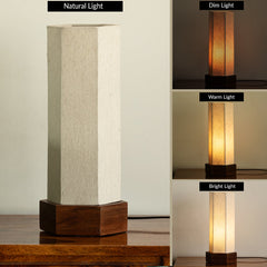 'Silent Shine' Hexagon Table Lamp In Mango Wood (33.5 Cm, Without Bulb, Handcrafted)