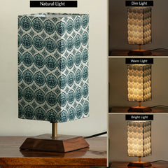 'Paisley-Carved' Decorative Table Lamp In Mango Wood (33 Cm, Without Bulb, Handcrafted)