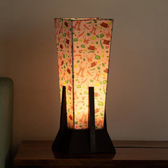 'Rabbit & Grove' Rectangular Table Lamp In Mango Wood (36.8 Cm, Without Bulb, Handcrafted)