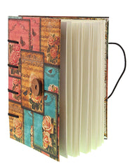 Handmade Printed Cardboard Journal Diary with Buckle Lock Unruled 200 Pages Notepad Personal Diaries for Men and Women -1