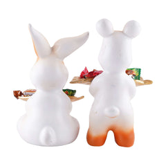 Set Of Two Decorative Rabbit Showpiece Home Decor Animal Statues for Living Room, Bedroom, Dining Room, Kitchen, Bathroom, Wedding, Party Dcor